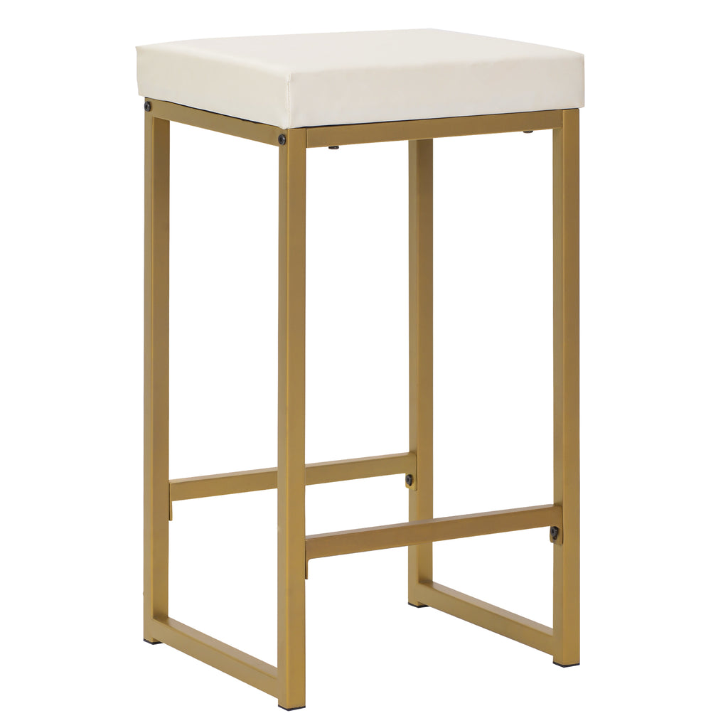 3 Counts - Modern Pub Set with Rectangular Table and Bar Stools - Gold Stool