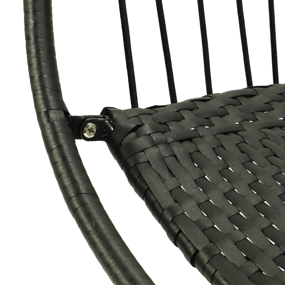 Dark Slate Gray Outdoor Patio Hanging Basket Single Seat Swing Chair Classic Egg Chair with Cushion and Stand