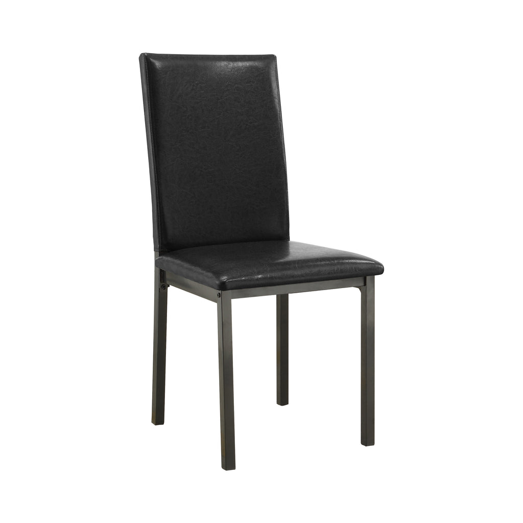 Armless Upholstered Dining Side Chairs Black Set Of 2