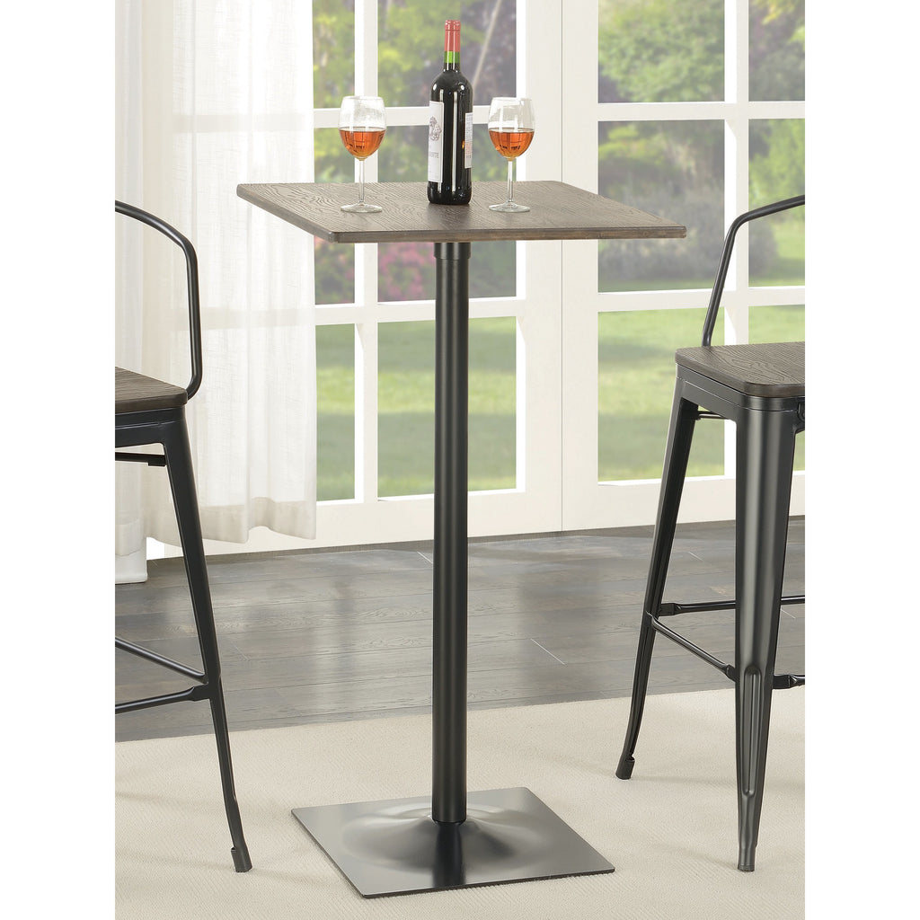 Beige Coaster 100730 | Industrial Solid Wood Desktop Square Matte Black Bar Table Restaurant Bar Cafe