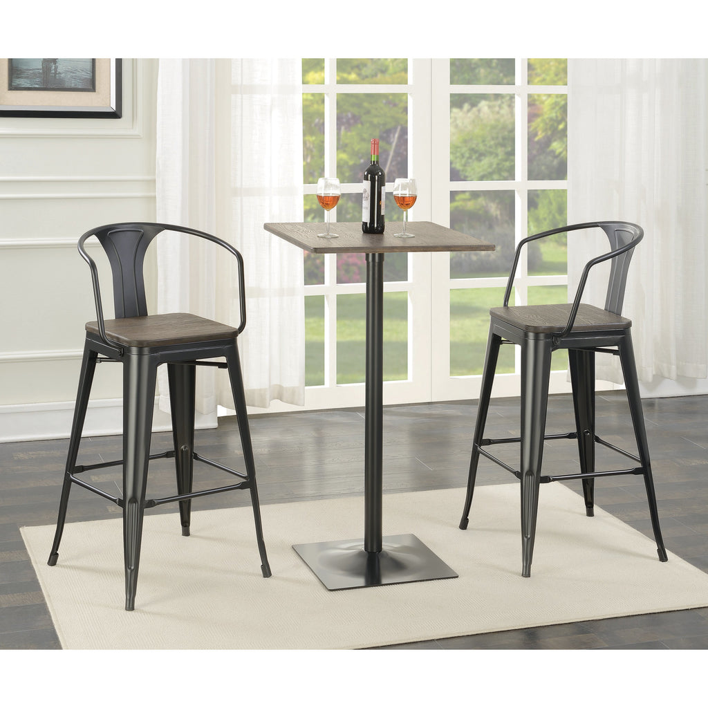 Beige Coaster 100730 | Industrial Solid Wood Desktop Square Matte Black Bar Table Restaurant Bar Cafe