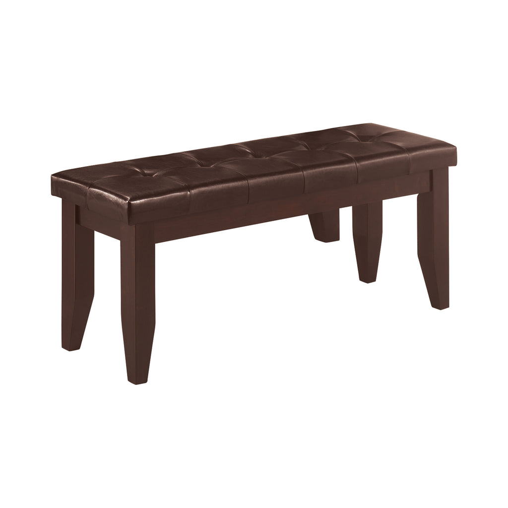 Dark Slate Gray Coaster 102723 Vintage Tufted Upholstered Seat Dining Bench With Solid Wood Legs