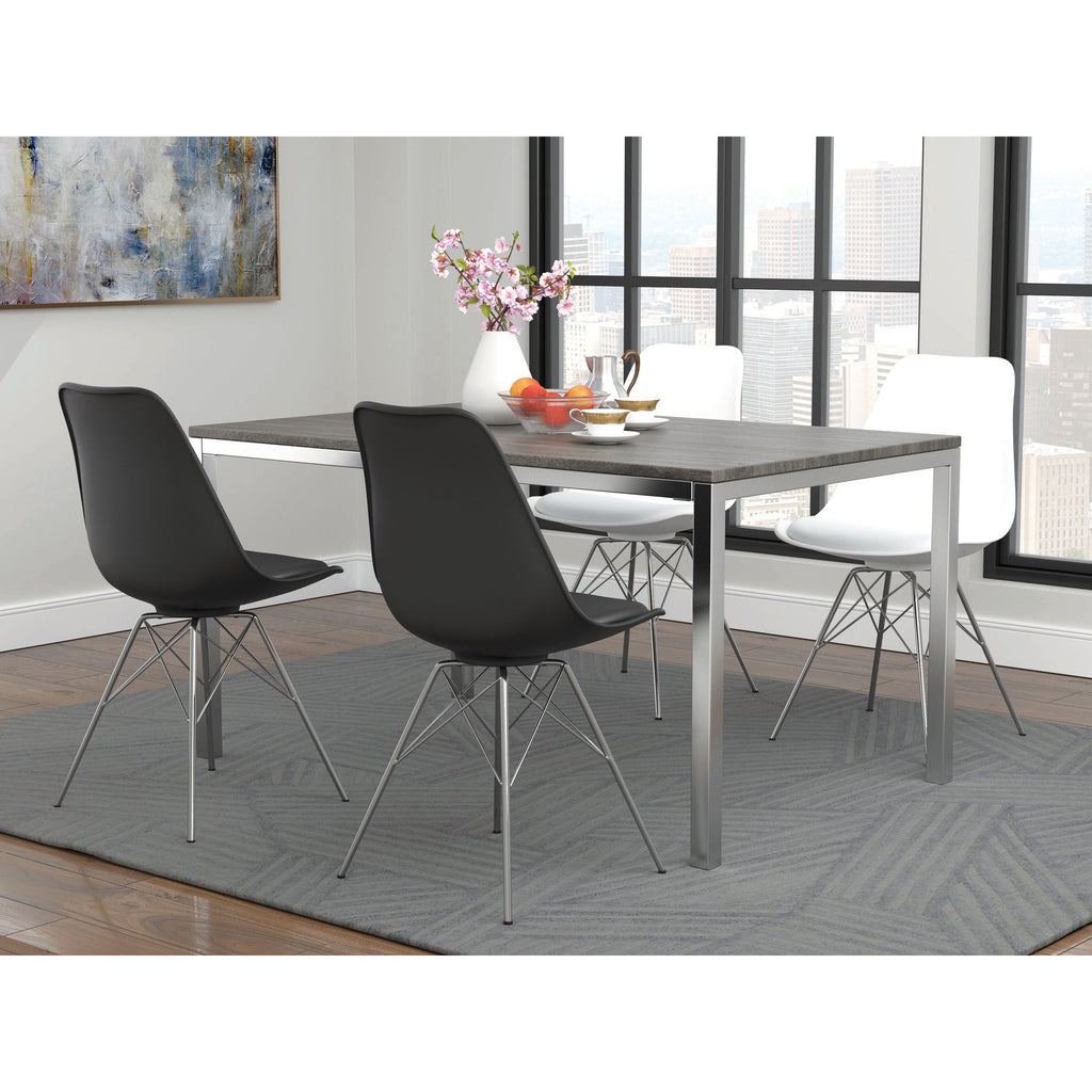 Dark Slate Gray Coaster 102792 | Metal Legs Cushion Seat Armless Dining Sides Chairs, White(Set Of 2)
