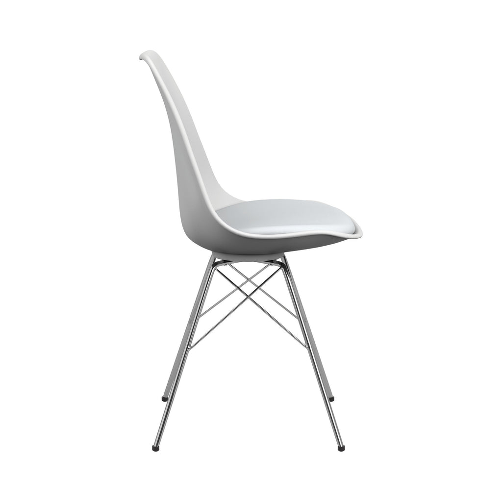 White Smoke Coaster 102792 | Metal Legs Cushion Seat Armless Dining Sides Chairs, White(Set Of 2)