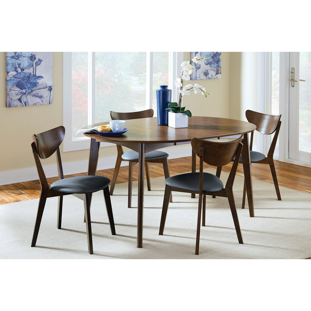 Dim Gray Coaster 105361 | Modern Oval Wood Dining Table_Dark Walnut