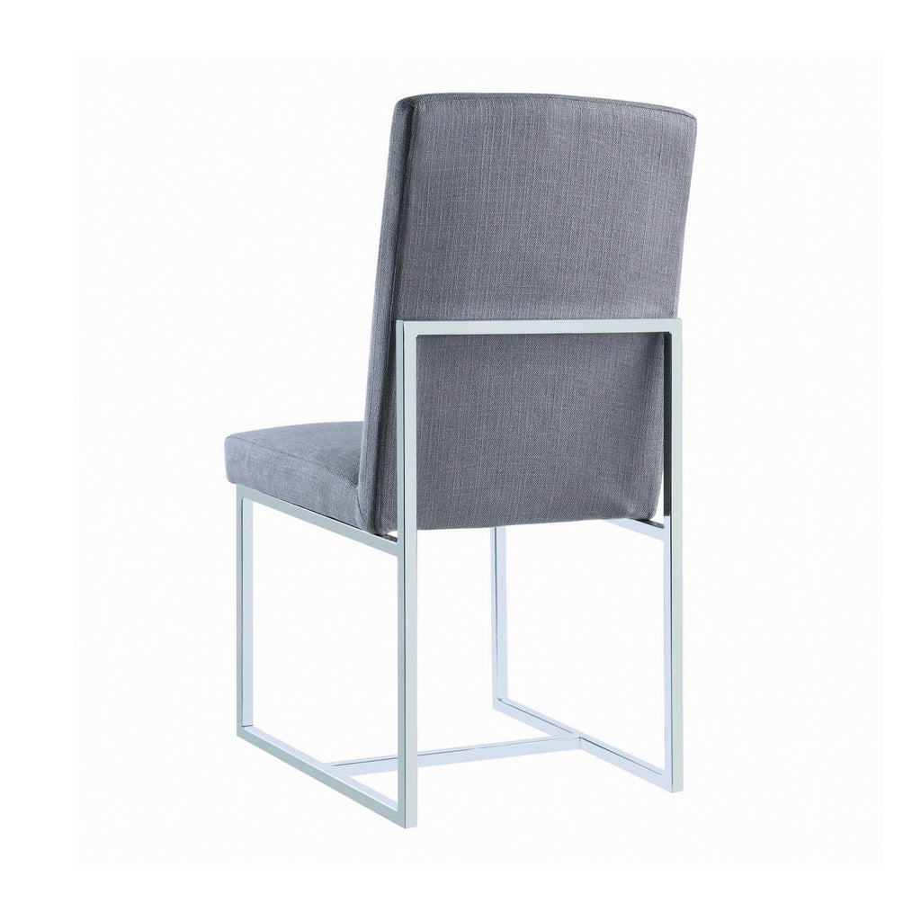 Slate Gray Coaster 107143 | Geometric Frame Upholstered Side Chairs Set Of 2