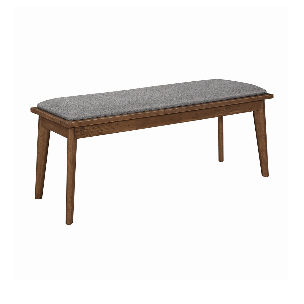 Dark Olive Green Coaster 108083 | Mid-century Upholstered Angled Legs Dining Bench