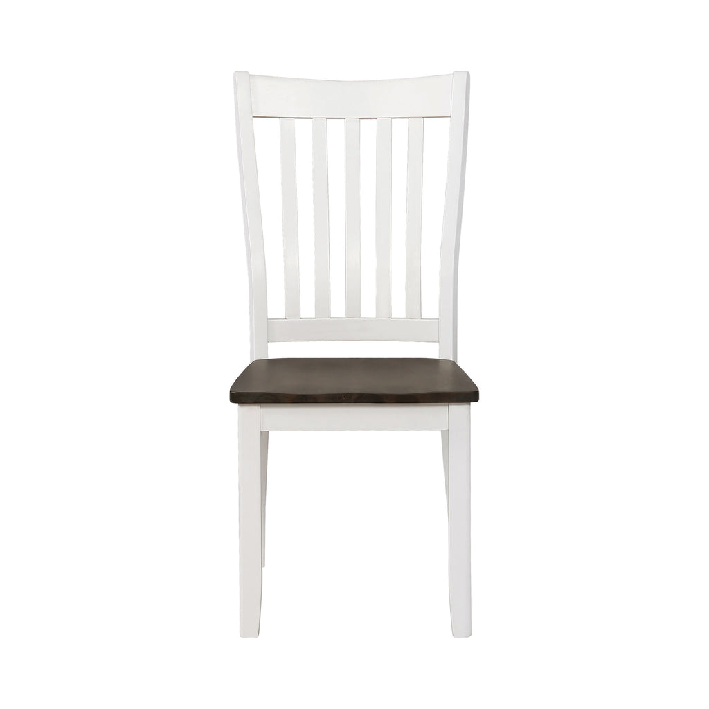 Beige Coaster 109542 Slat Back Dining Side Chairs Espresso And White - 2 Count
