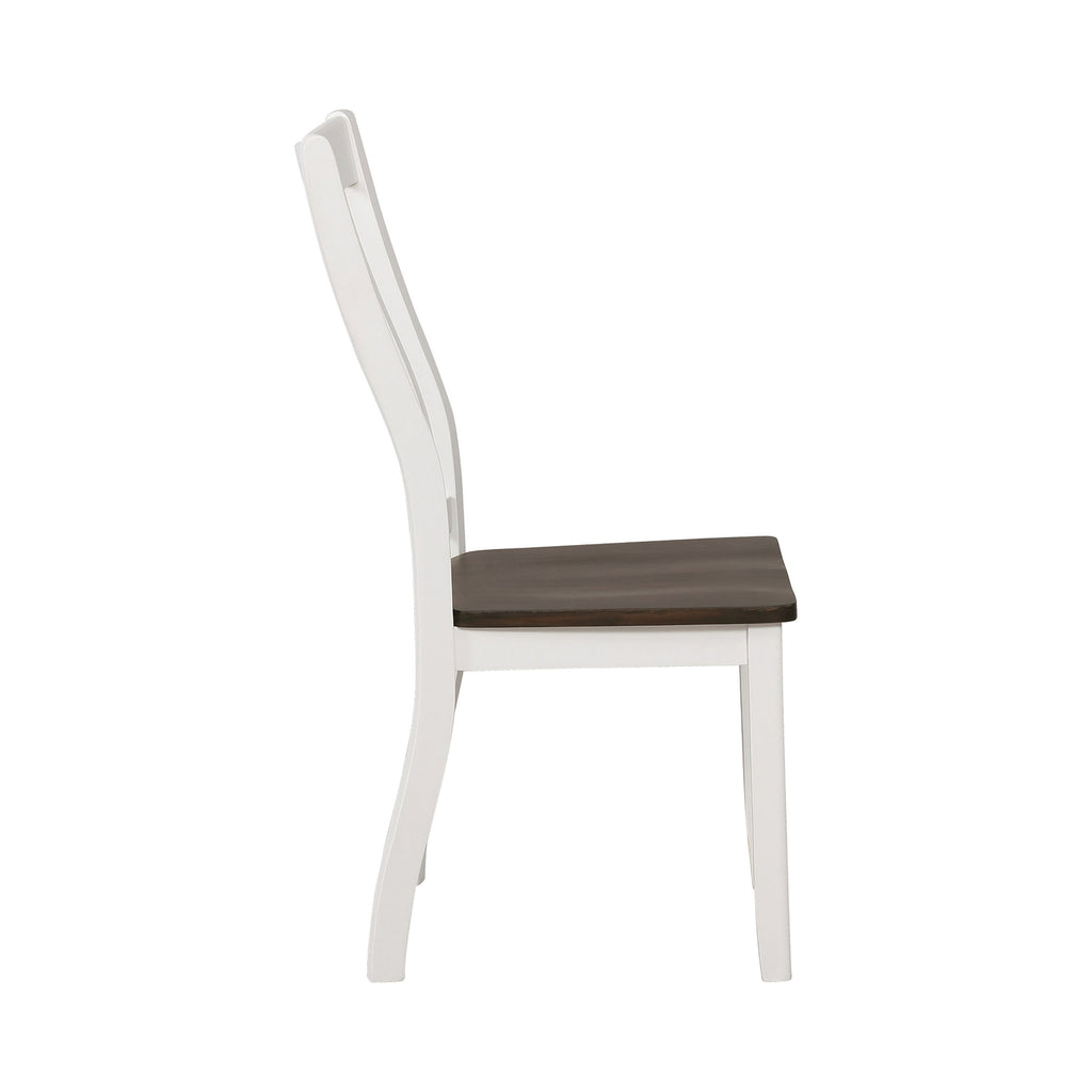 Dim Gray Coaster 109542 Slat Back Dining Side Chairs Espresso And White - 2 Count