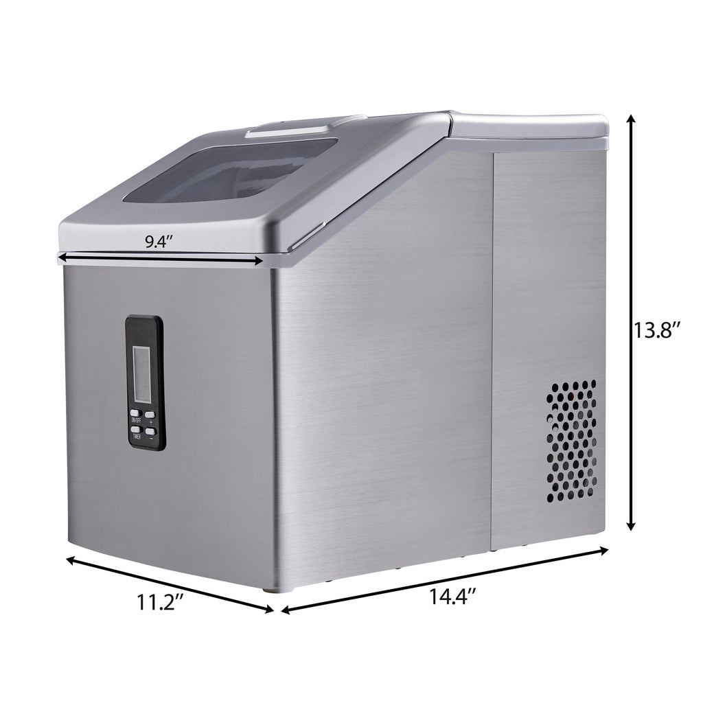 Dark Gray Portable Countertop Ice Maker Machine for Crystal Ice Cubes in 48 lbs/24H with Ice Scoop for Home Use