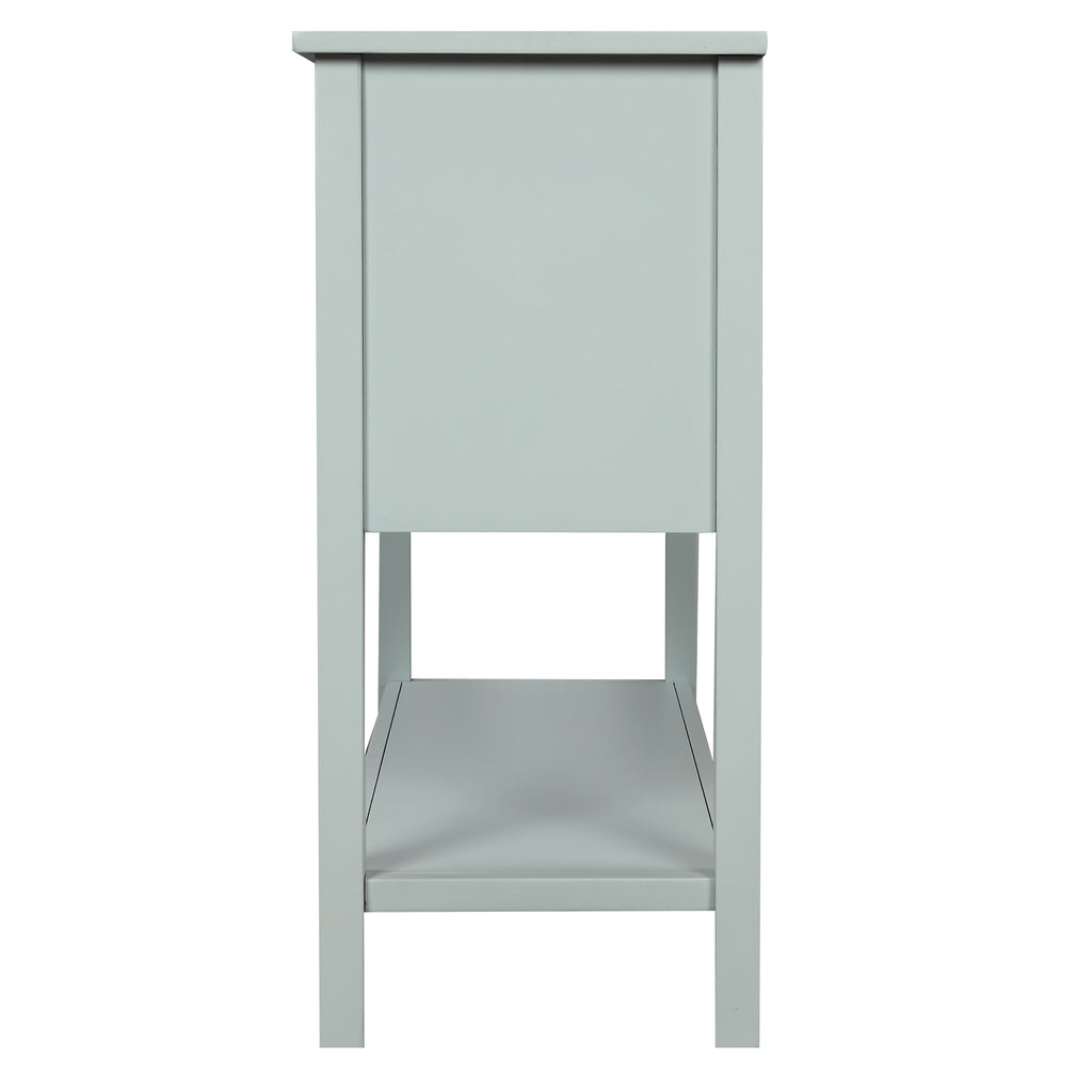 Gray 43" Modern Console Table with 4 Drawers