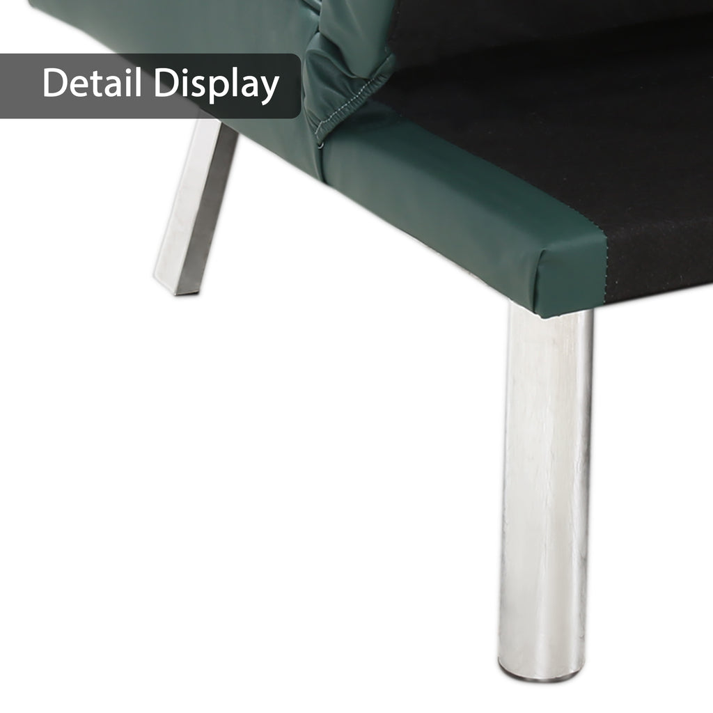 White Smoke PU Leather Convertible Folding Sofa Chair Single Futon Sofa Couch BH5012729