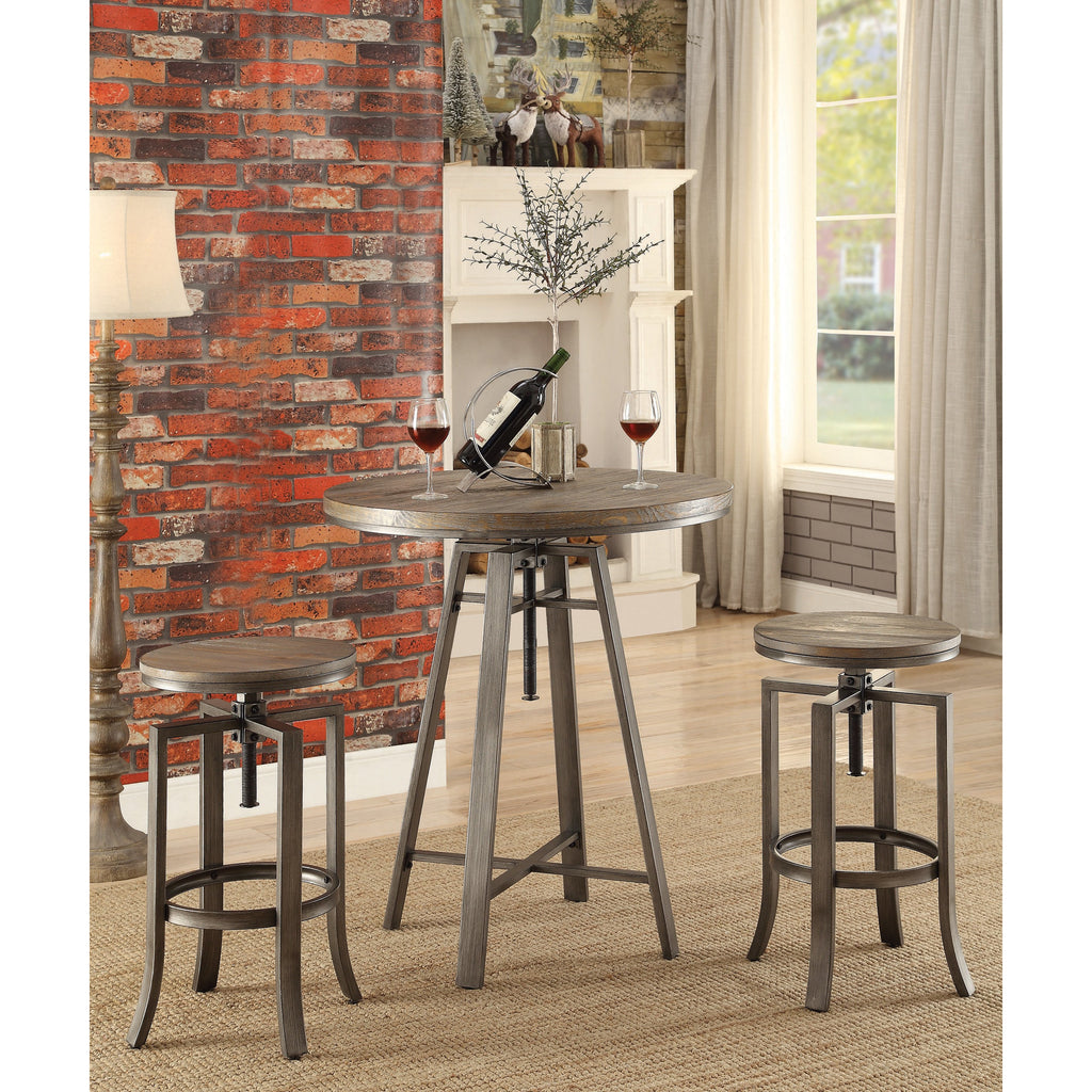 Tan Coaster 122101 | Adjustable Height Swivel Bar Stools With Footrest Set Of 2