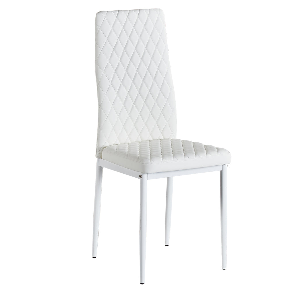 Lavender Modern Diamond Grid Pattern Minimalist Dining Chairs