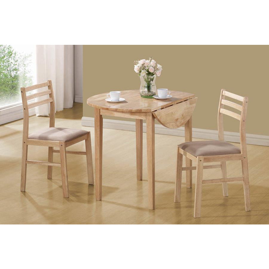Tan Coaster 130006 | Set Of 3 Foldable Table + Counter Chairs Dining Set Natural
