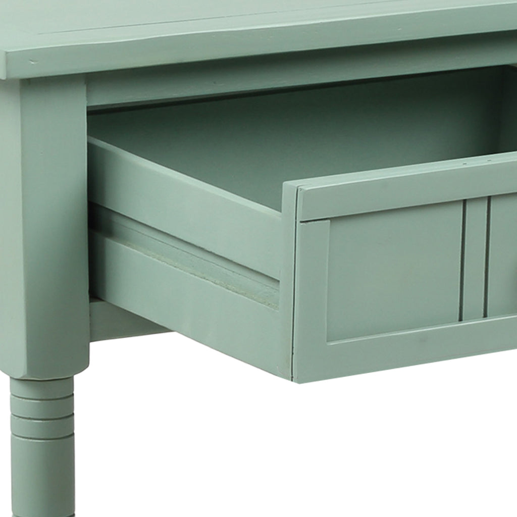 Dark Gray Console Table Traditional Design with Two Drawers and Bottom Shelf Acacia Mangium