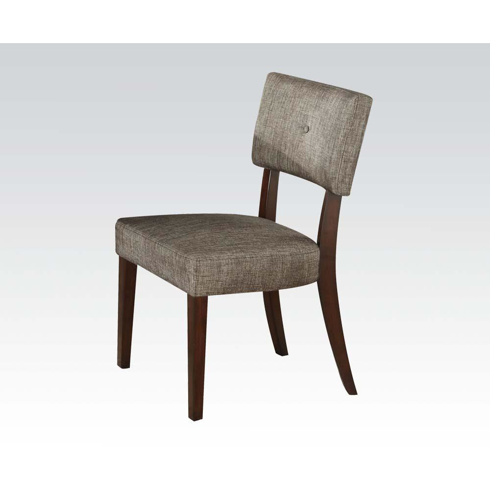 Dim Gray Upholstered Side Chair Dining Room in Gray Fabric & Espresso - 2 Counts BH16252