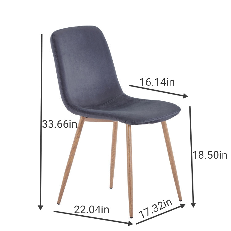  4 Counts - Dinning Chair Modern Style Simple Structure Easy Installation Gray Size