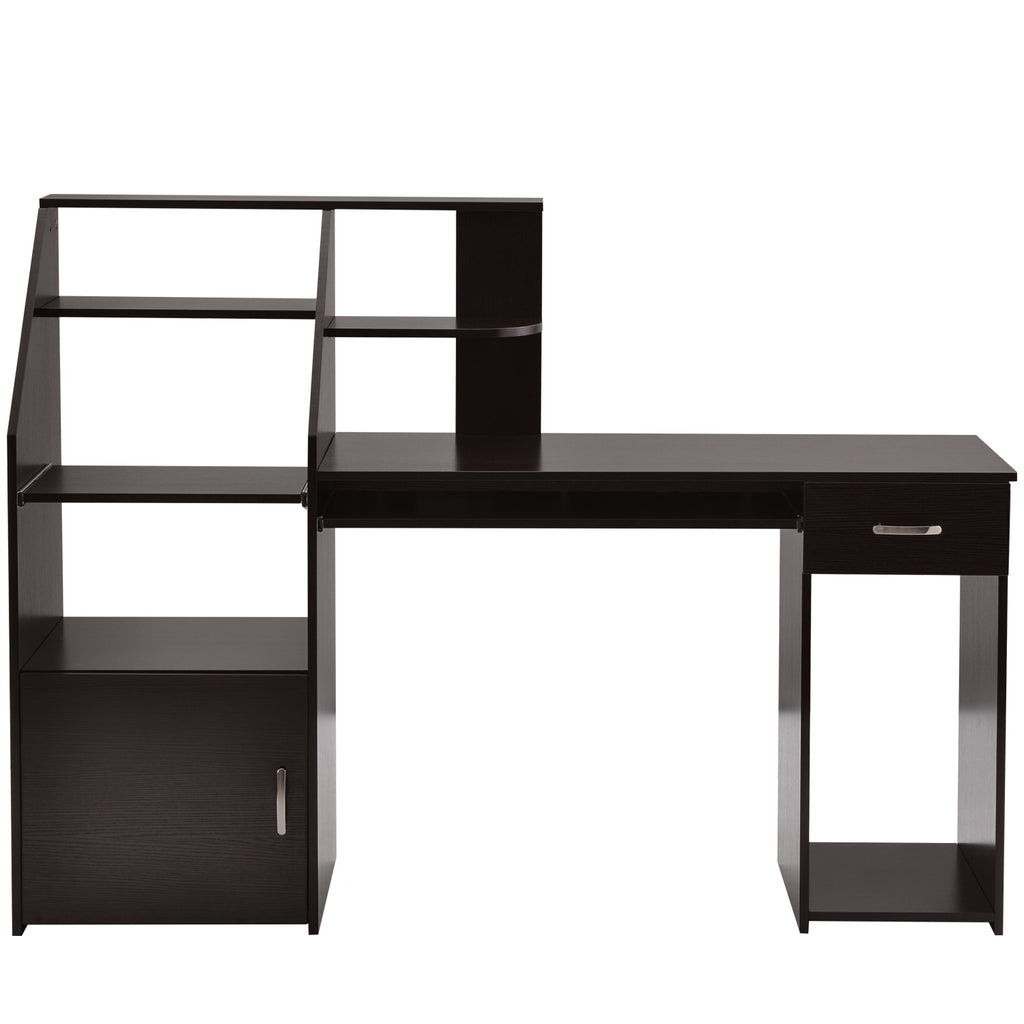 Black Multi-Functions Computer Desk with Cabinet Home Office
