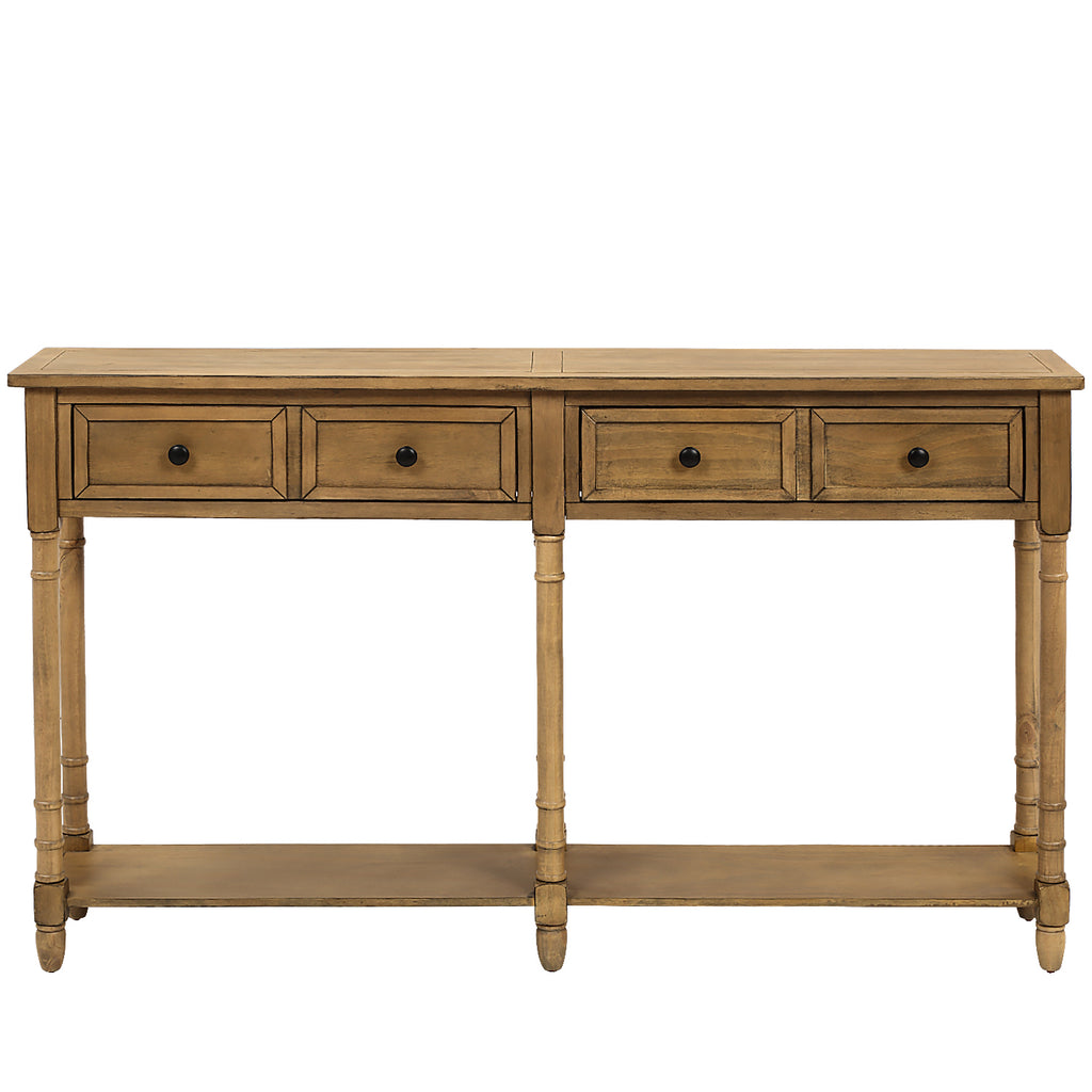 Sienna Console Table Sofa Table with Two Storage Drawers and Bottom Shelf