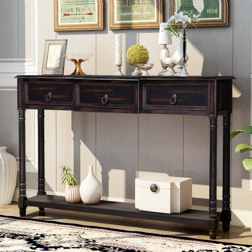 Slate Gray Luxurious Exquisite Console Table  with Drawers