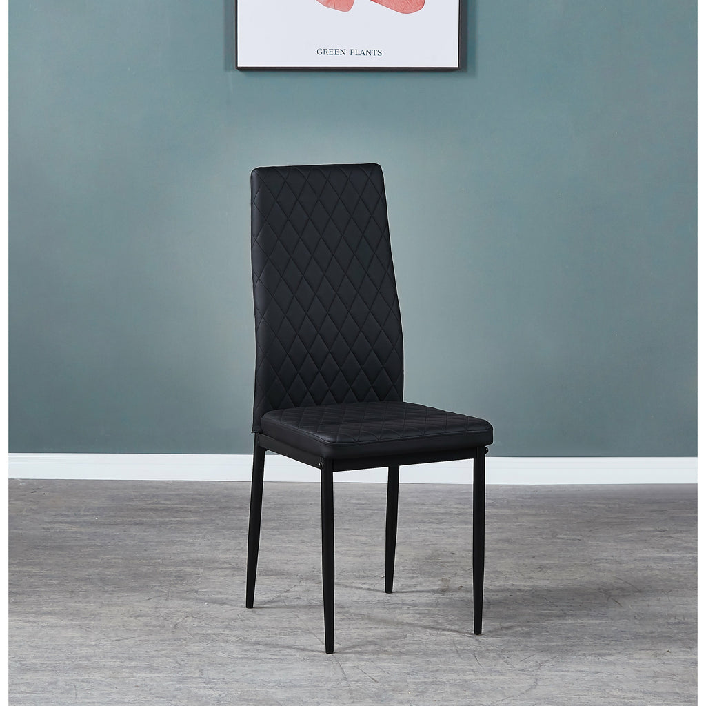 Light Slate Gray Modern Diamond Grid Pattern Minimalist Dining Chairs