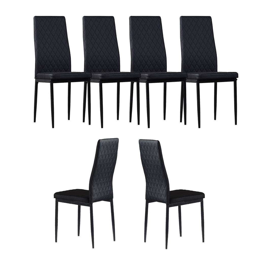 Dark Slate Gray Modern Diamond Grid Pattern Minimalist Dining Chairs