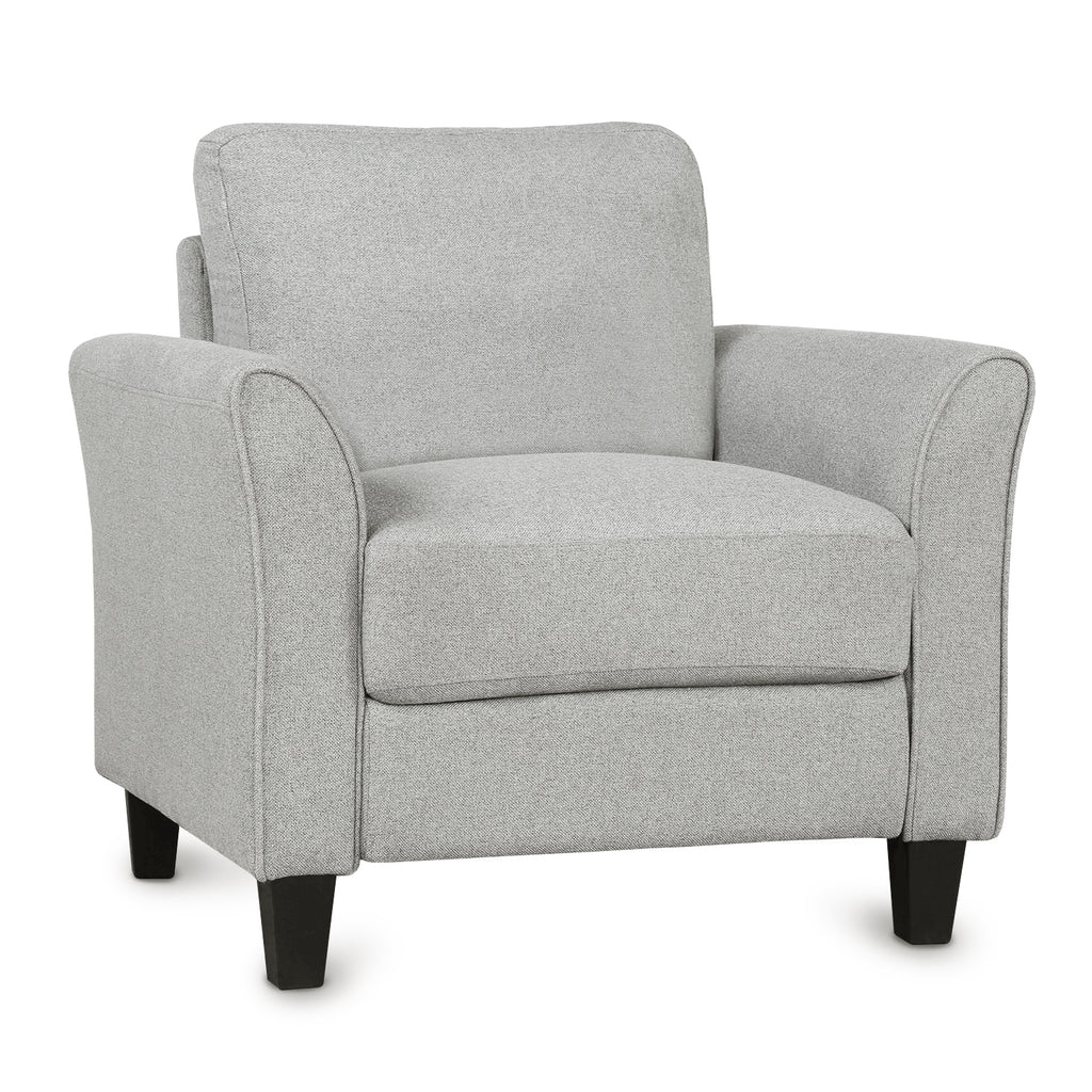 Gray Upholstered Accent Chair Living Room Furniture Armrest Single Sofa