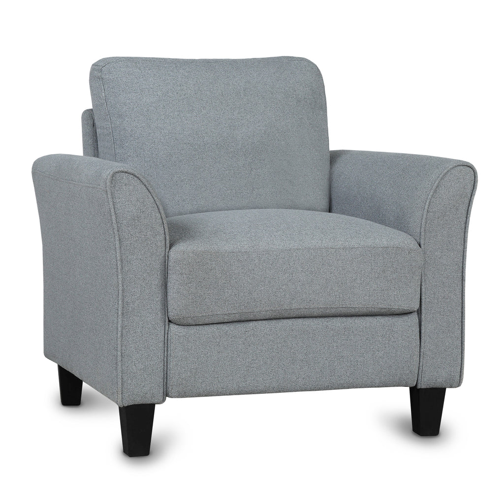 Light Slate Gray Upholstered Accent Chair Living Room Furniture Armrest Single Sofa