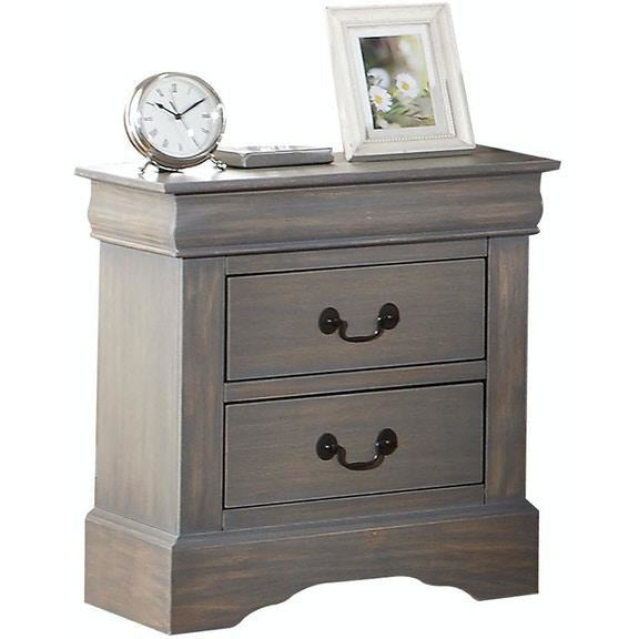 Dim Gray 2 Drawers End Table Bedroom Nightstand