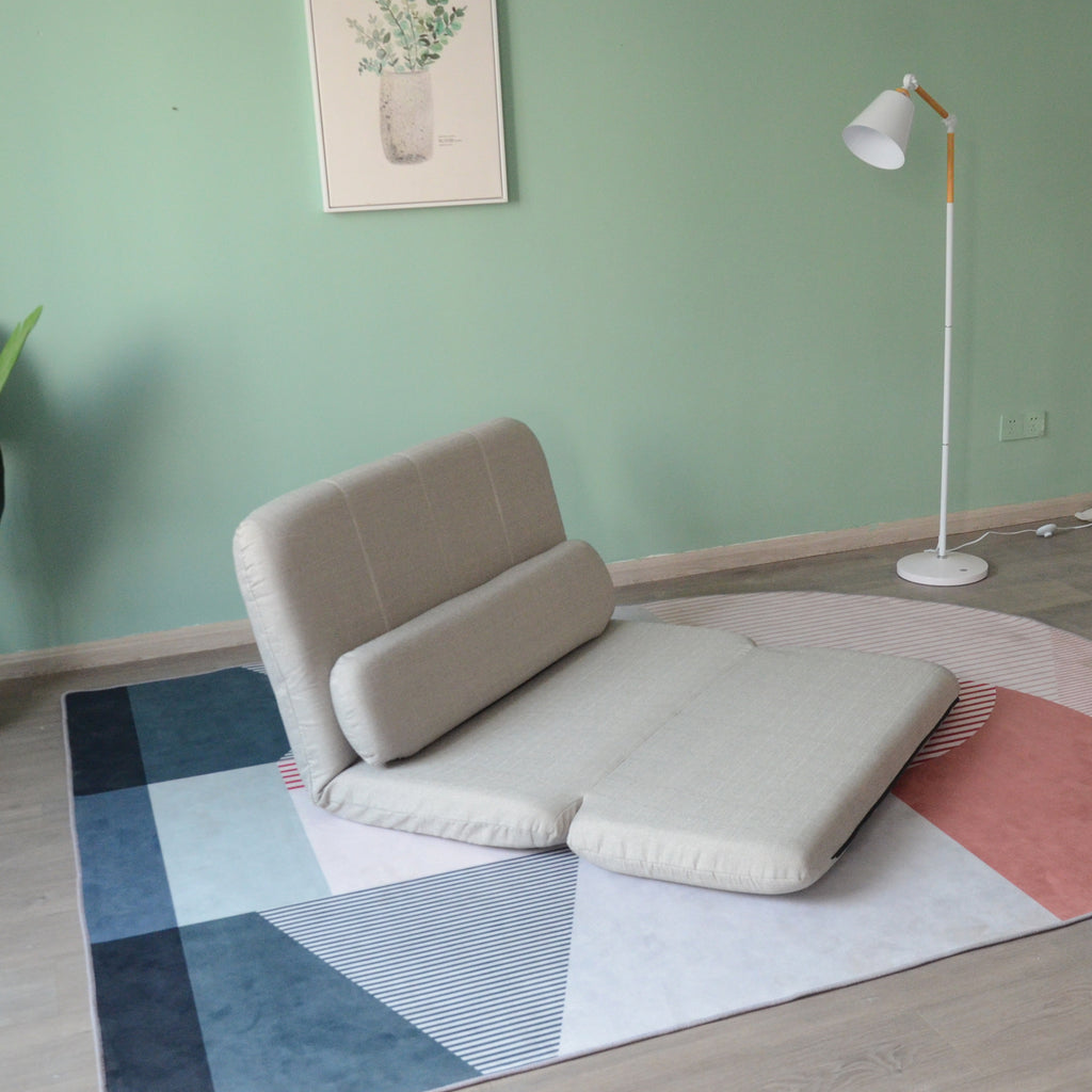 Dim Gray Floor Chair Adjustable Foldable Sofa Bed Restroom Floor Mattress Recliner Sofa and Pillow