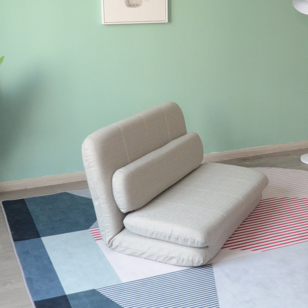 Slate Gray Floor Chair Adjustable Foldable Sofa Bed Restroom Floor Mattress Recliner Sofa and Pillow