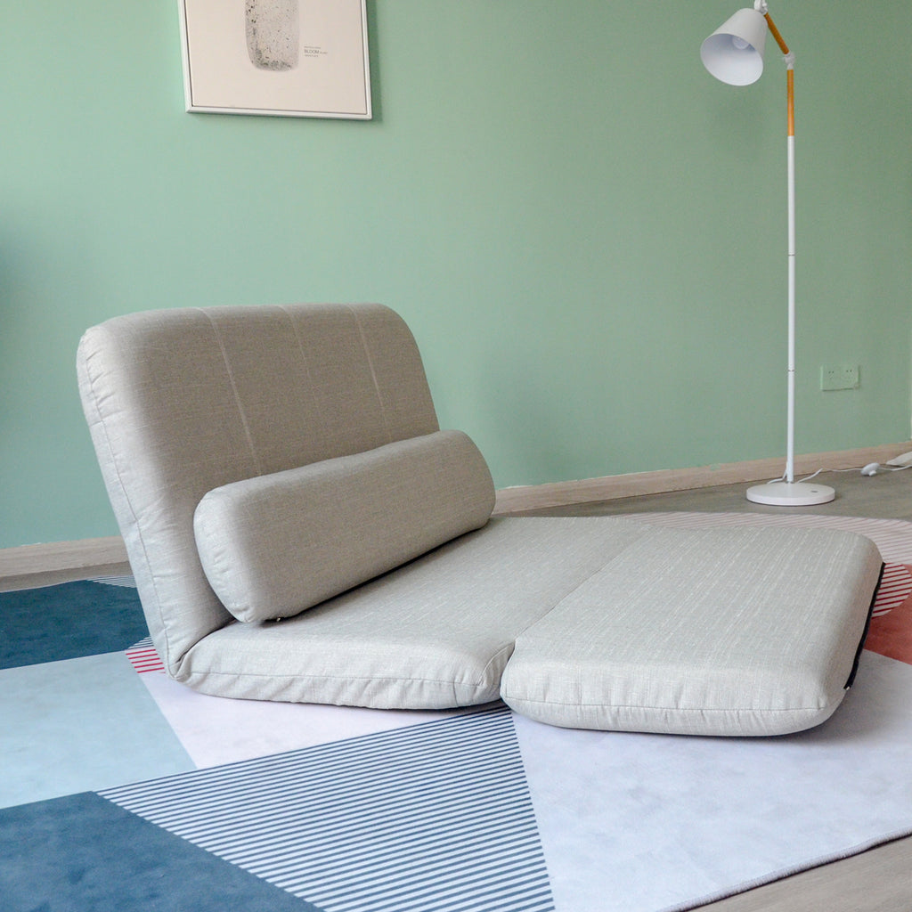 Dark Sea Green Floor Chair Adjustable Foldable Sofa Bed Restroom Floor Mattress Recliner Sofa and Pillow