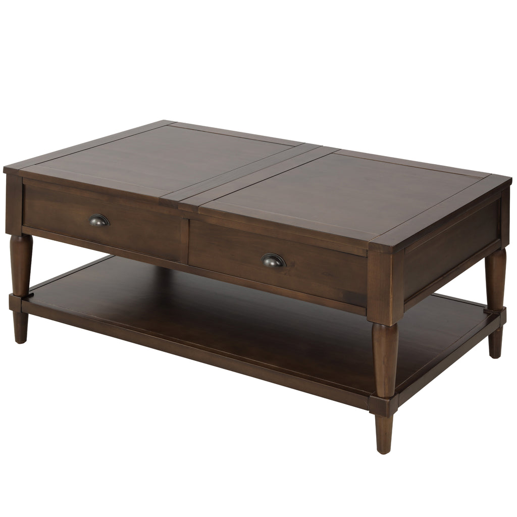 Dark Slate Gray Coffee Table Lift Top Wood Home Living Room , with 1 Drawer and Shelf