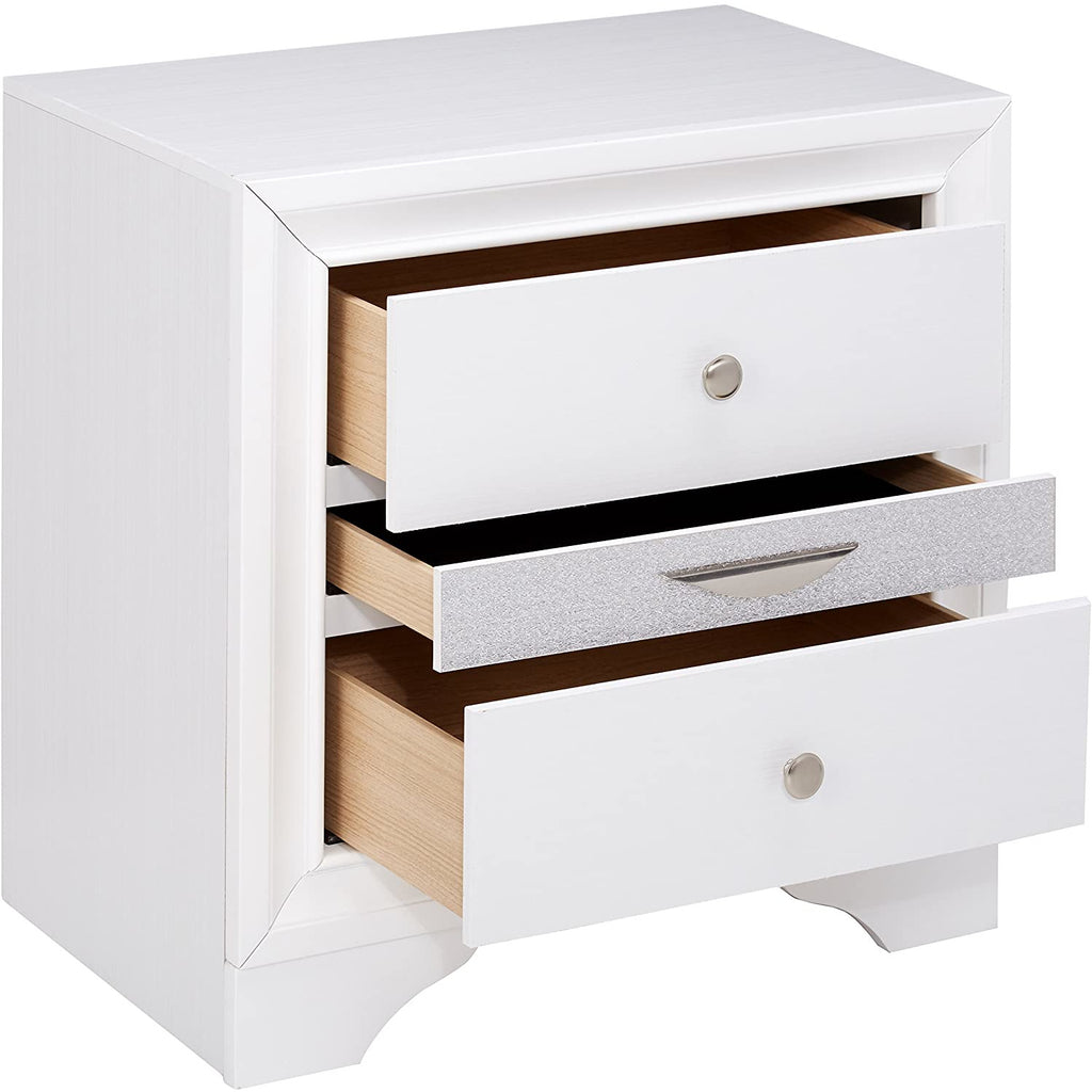 Lavender Naima Nightstand With 3 Drawers
