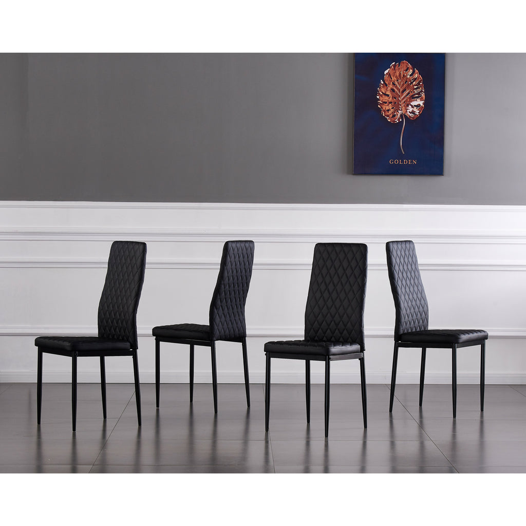Slate Gray Modern Diamond Grid Pattern Minimalist Dining Chairs