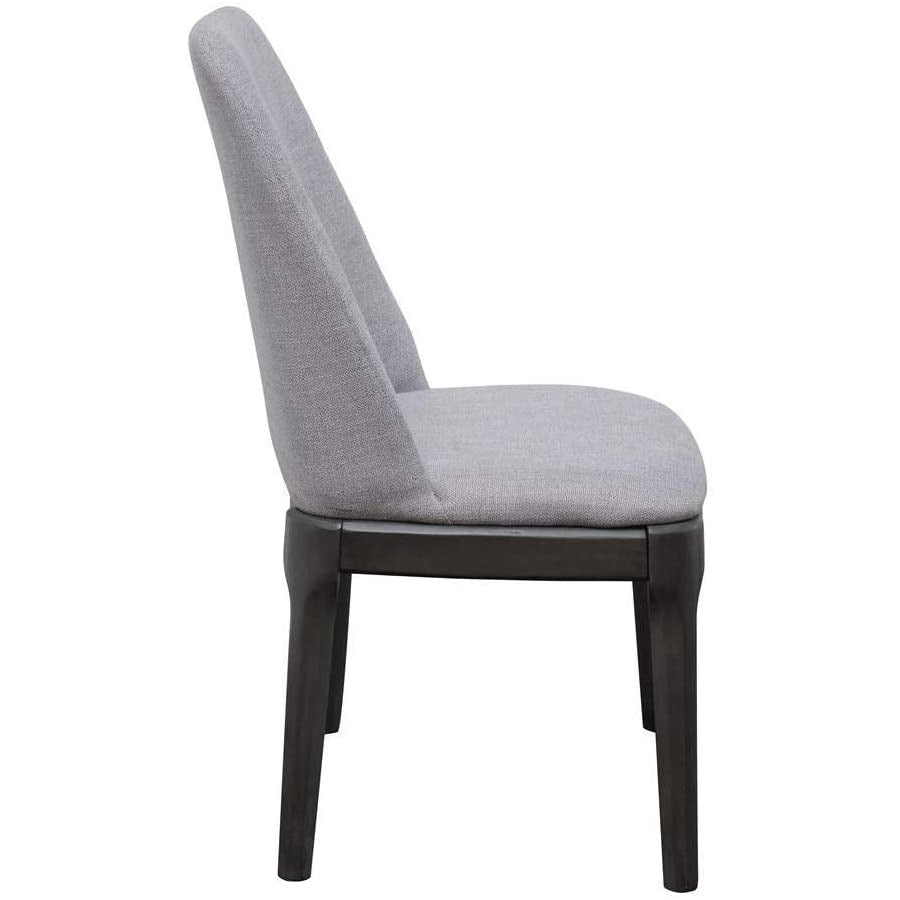 Gray Madan Side Chairs in Light Gray Linen & Gray Oak
