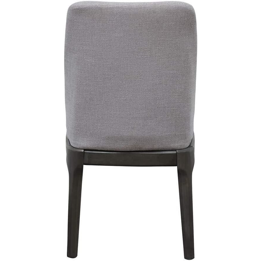 Slate Gray Madan Side Chairs in Light Gray Linen & Gray Oak