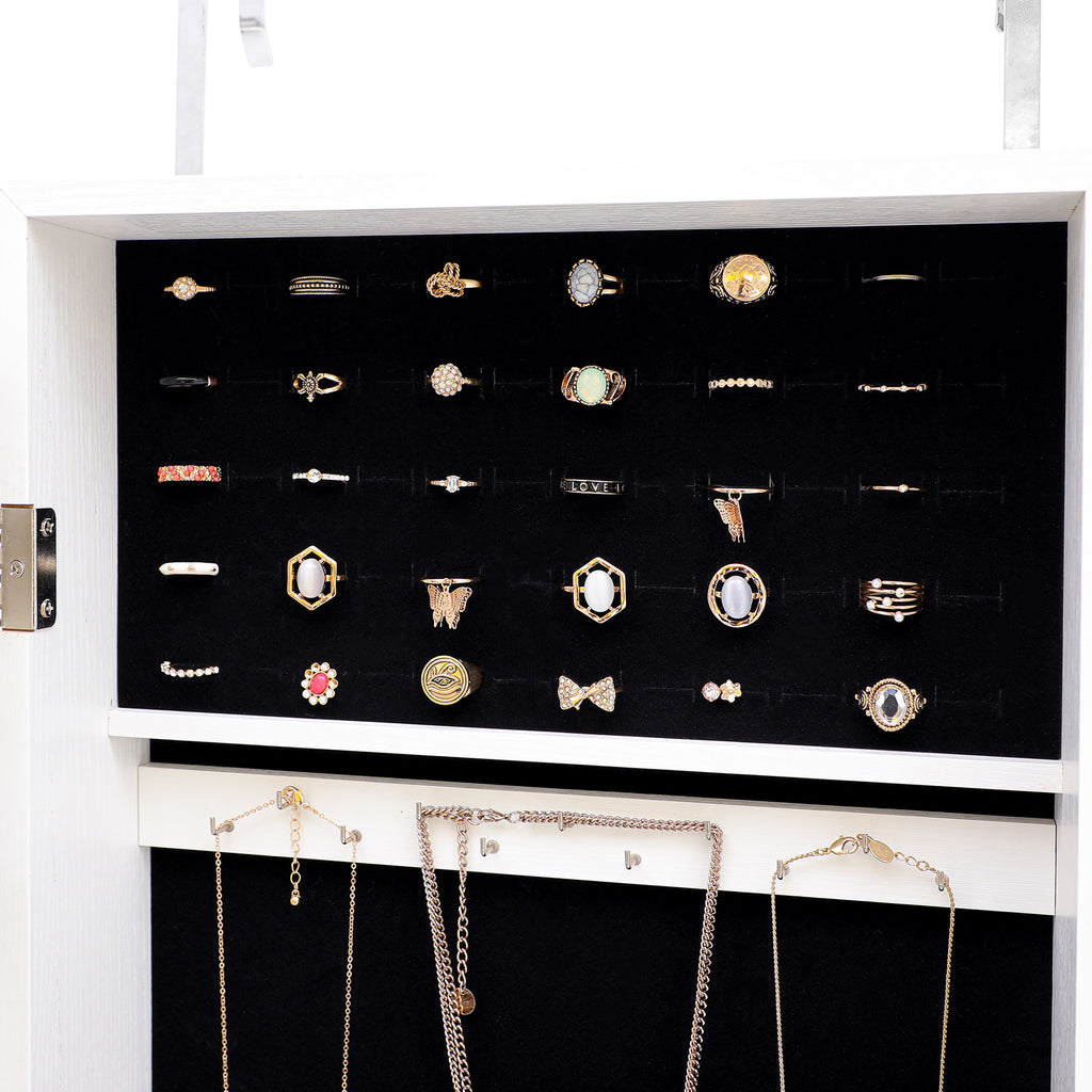 Black Hanging Jewelry Storage Mirror Cabinet