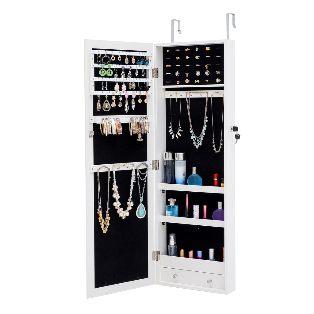 Black Hanging Jewelry Storage Mirror Cabinet