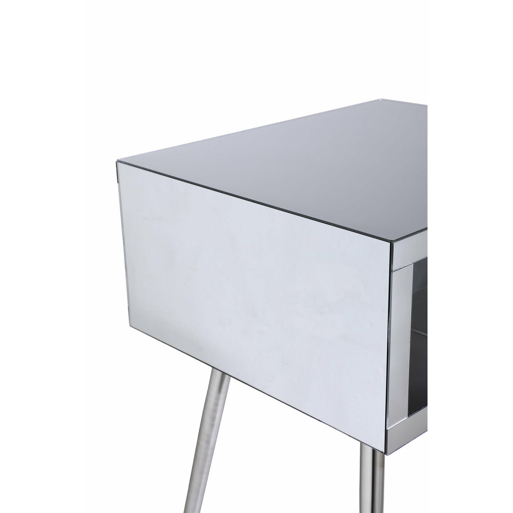 Light Gray Acrylic Mirror Night Stand Multiple Color