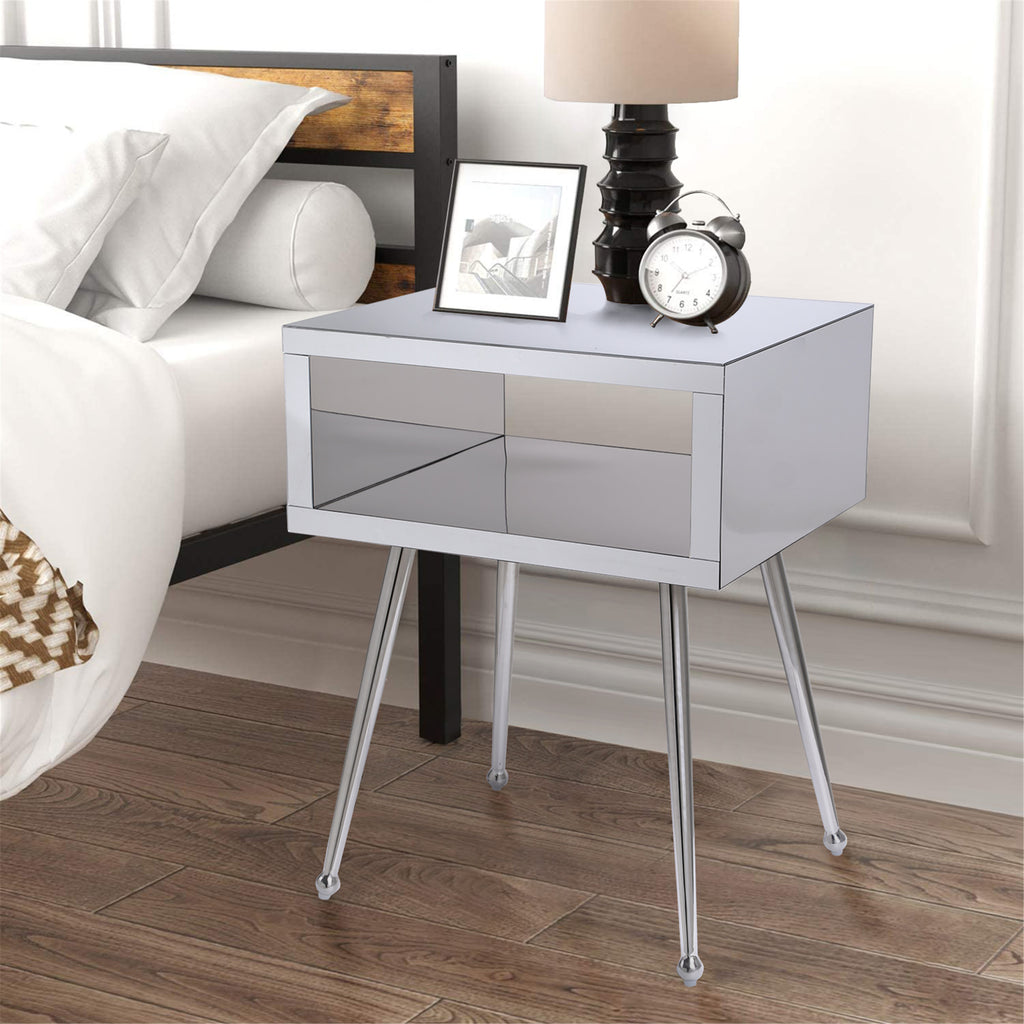 Rosy Brown Acrylic Mirror Night Stand Multiple Color