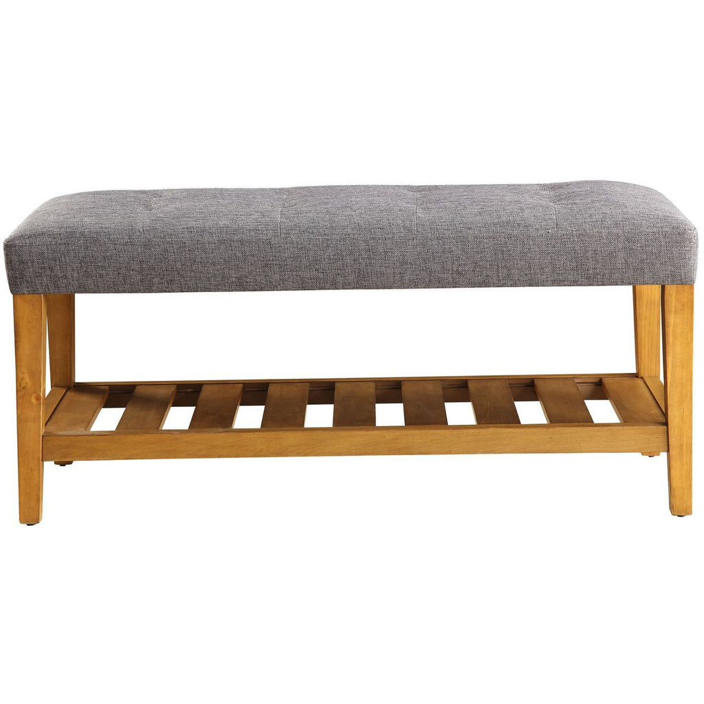 Dim Gray Charla Tufted/Padded Seat Cushion Bench With Open Storage