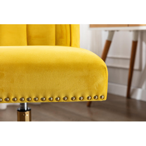 Dark Goldenrod Swivel Wingback Chair for Living Room/Bedroom, Modern Leisure Office Chair
