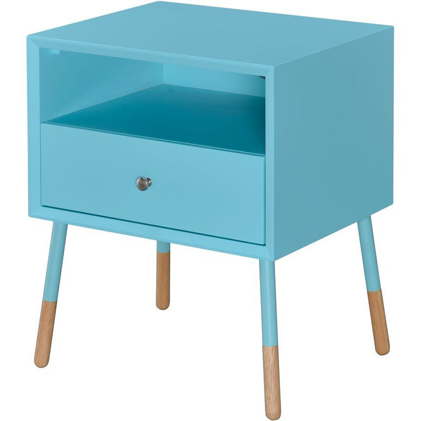 Cadet Blue Sonria II End Table With one draw and Open Storage in Light Blue