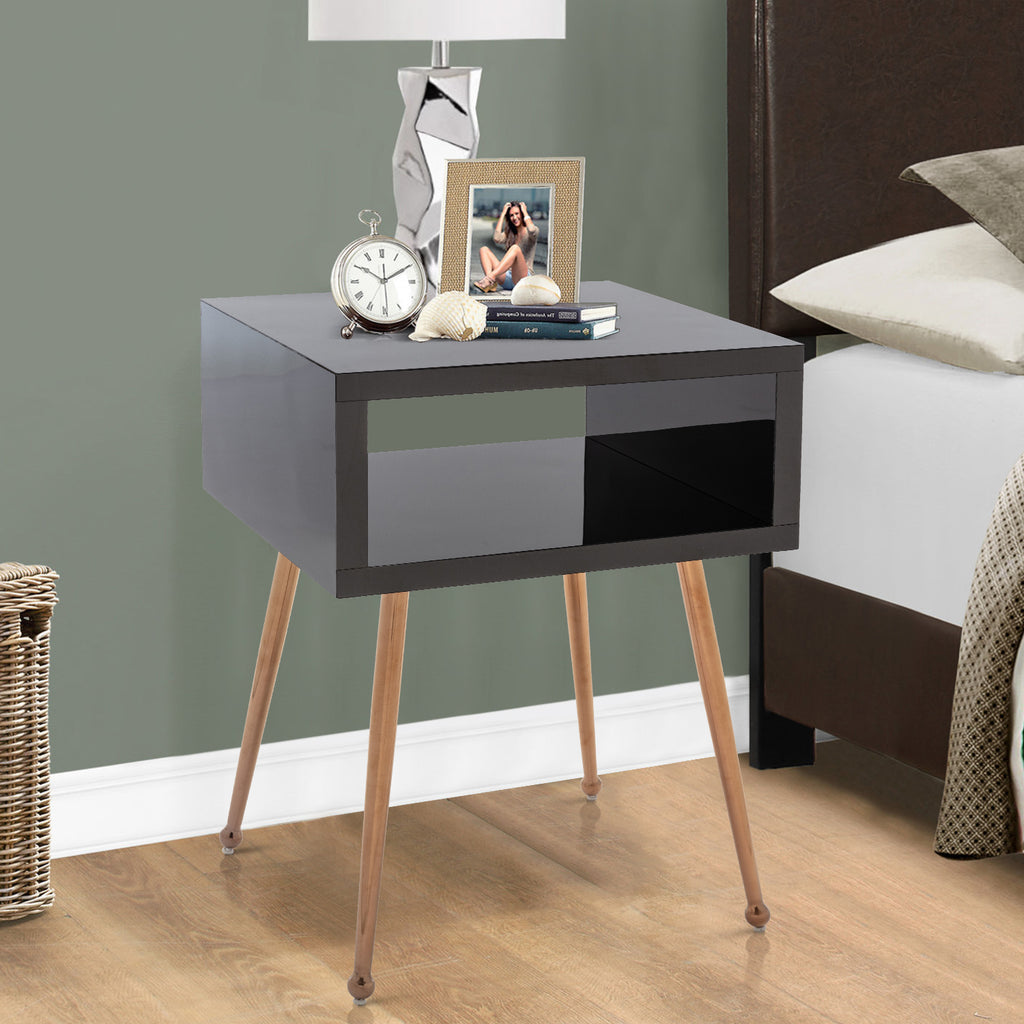 Slate Gray Acrylic Mirror Night Stand Multiple Color