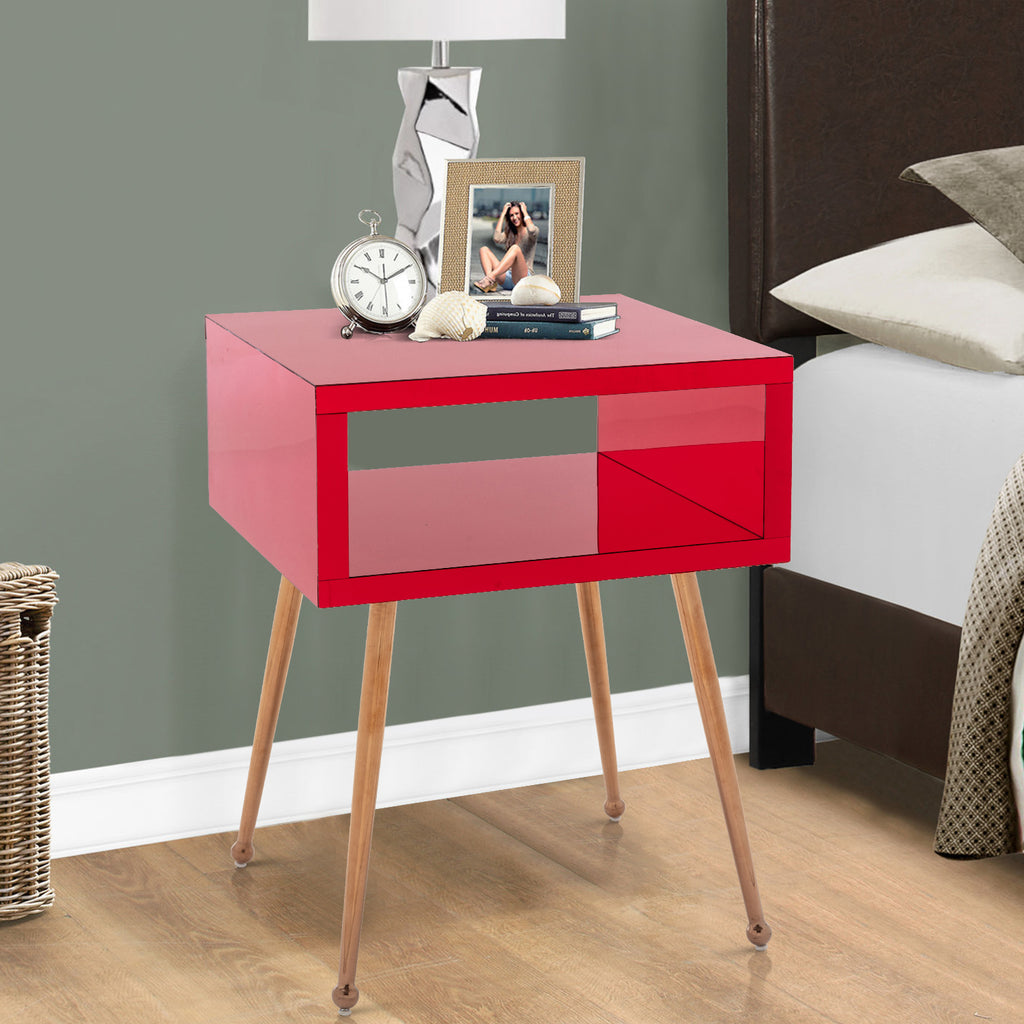 Rosy Brown Acrylic Mirror Night Stand Multiple Color
