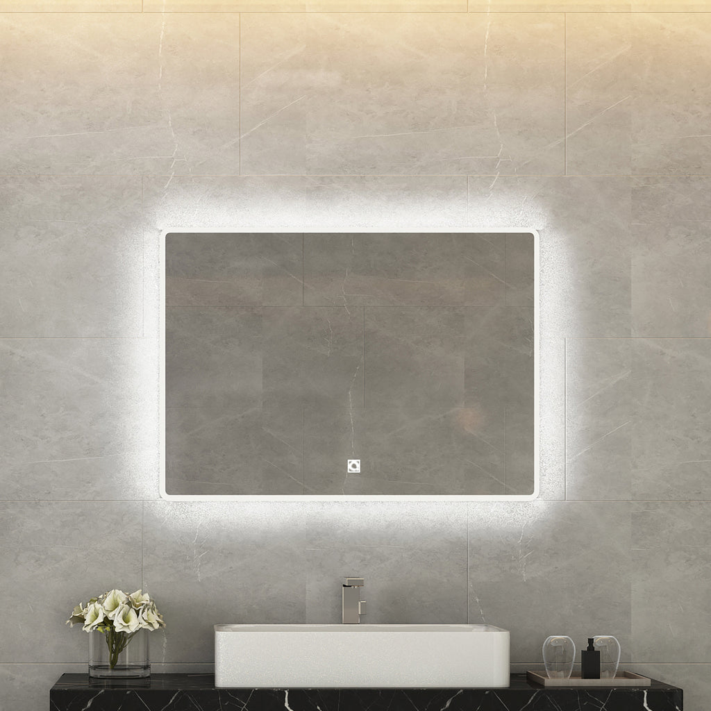 Slate Gray Bathroom Vanity LED Lighted Mirror