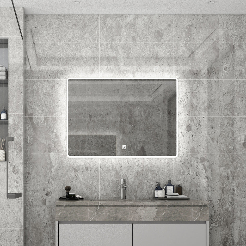 Beige Bathroom Vanity LED Lighted Mirror