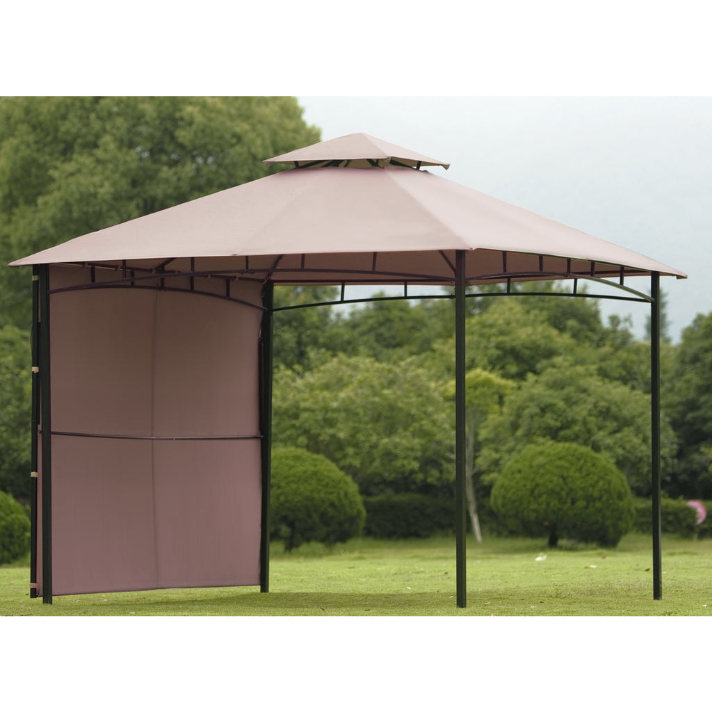 Dark Olive Green U-style Foot Easy Assembly Seasonal Shade UV Protection with Extendable Awning Outdoor Gazebo